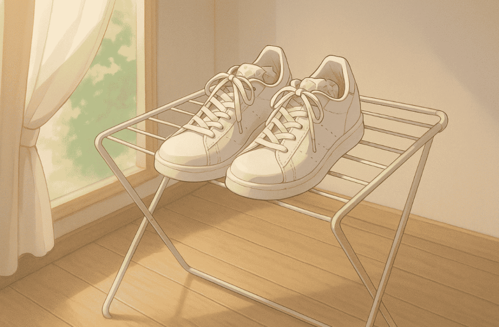 陰干しして型崩れを防ぐ