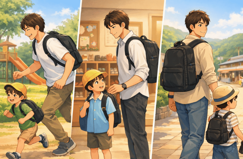 【シーン別】ファザーズリュックの使い方