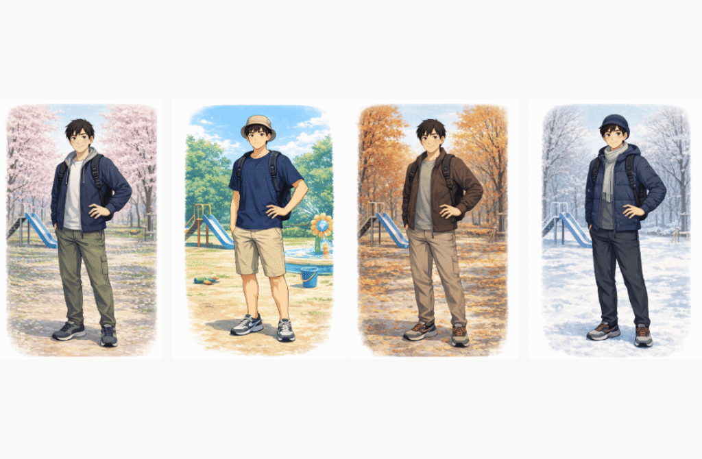 【季節別】パパ公園コーデのおすすめ