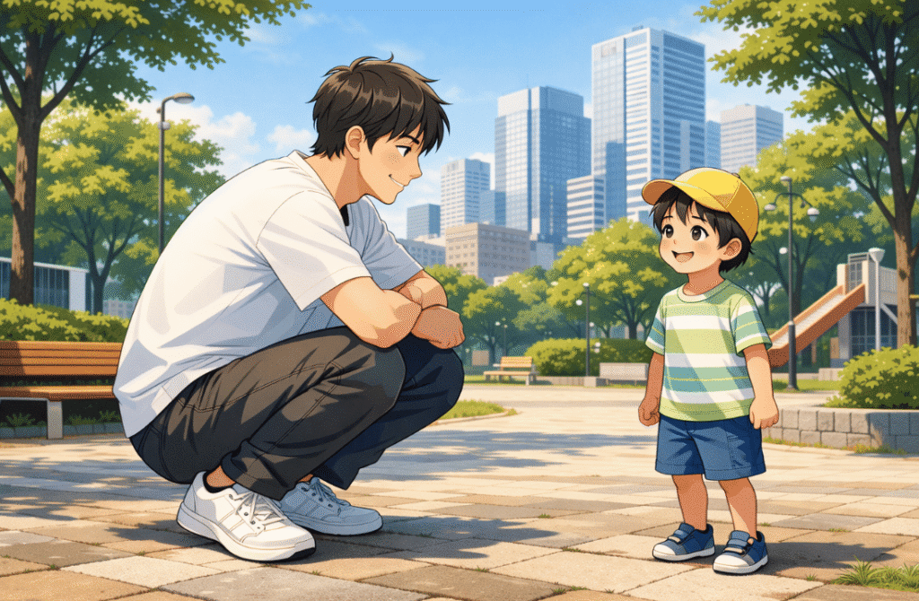 しゃがんだときのシルエットを確認する